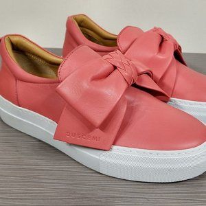 BUSCEMI 40MM Bow Leather Sneakers, Salmon Leather, Womens Size 6 / 36